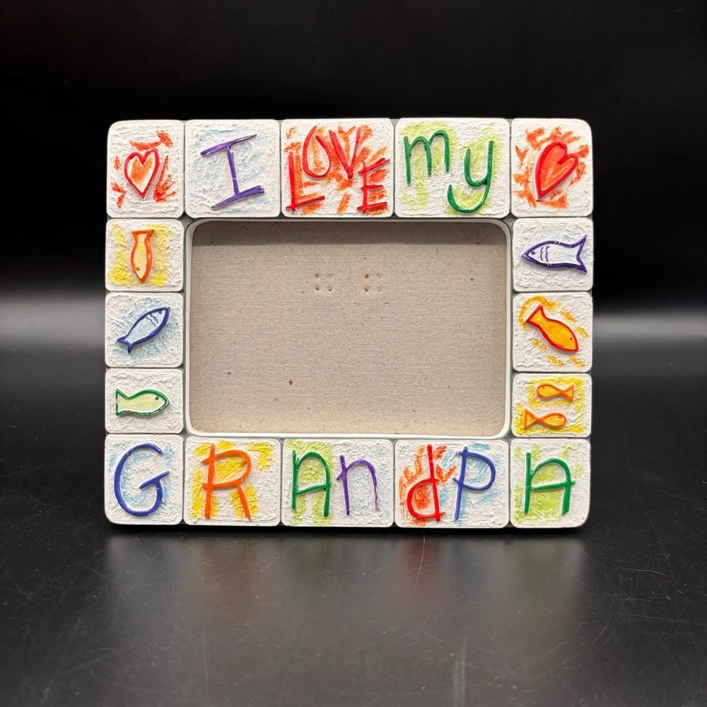 Skibbles‎ Russ Photo Picture Frame I Love My Grandpa Colorful Gift Holds 3.5